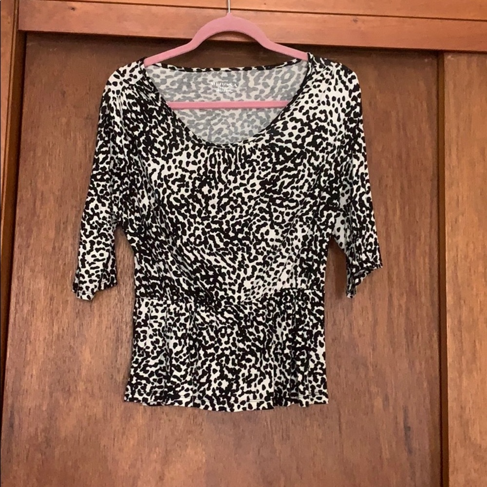 Merona quarter sleeve leopard print shirt